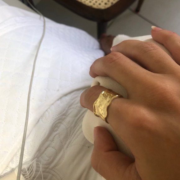 New!! 18K Gold Plated Geometric Adjustable Rings - Picture 5 of 5